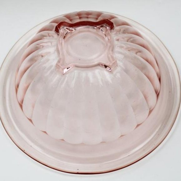 1930s Vintage Hazel Atlas Depression Pink Glass Mixing Bowl - Picture 2 of 3